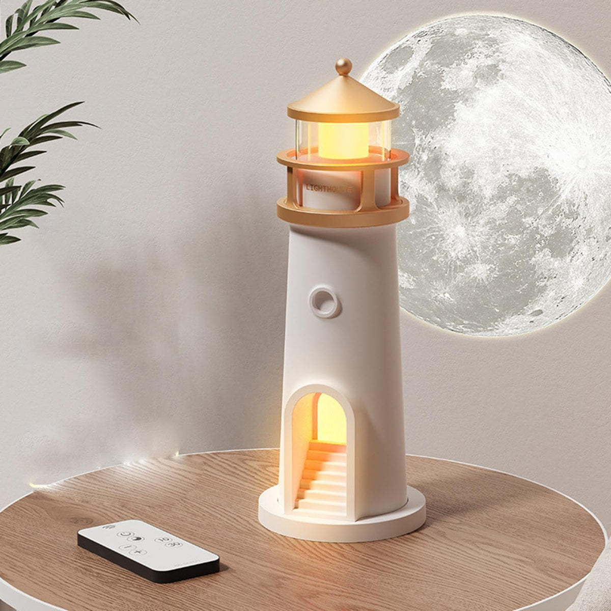 Lighthouse Ambient Lights Moon Projection Lamp Motion Sensor Night Light Dimmable